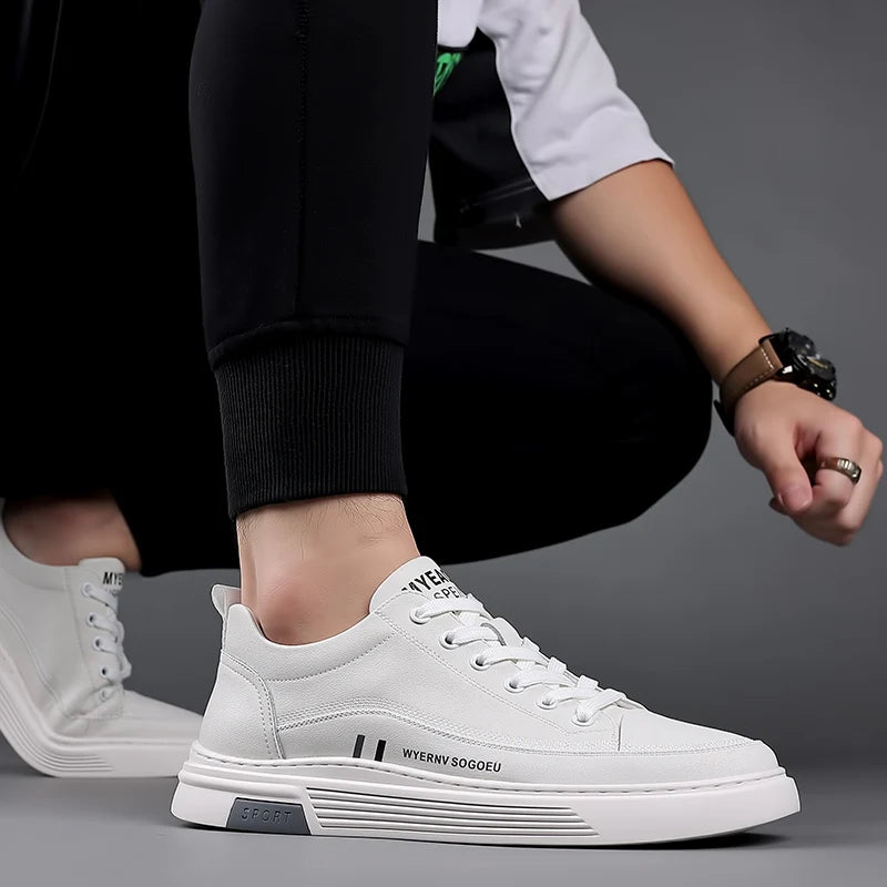 High Quality Brand Massage Soles Sports Shoes Men's Genuine Leather Casual Shoes Thick Soles Conference Business Shoes