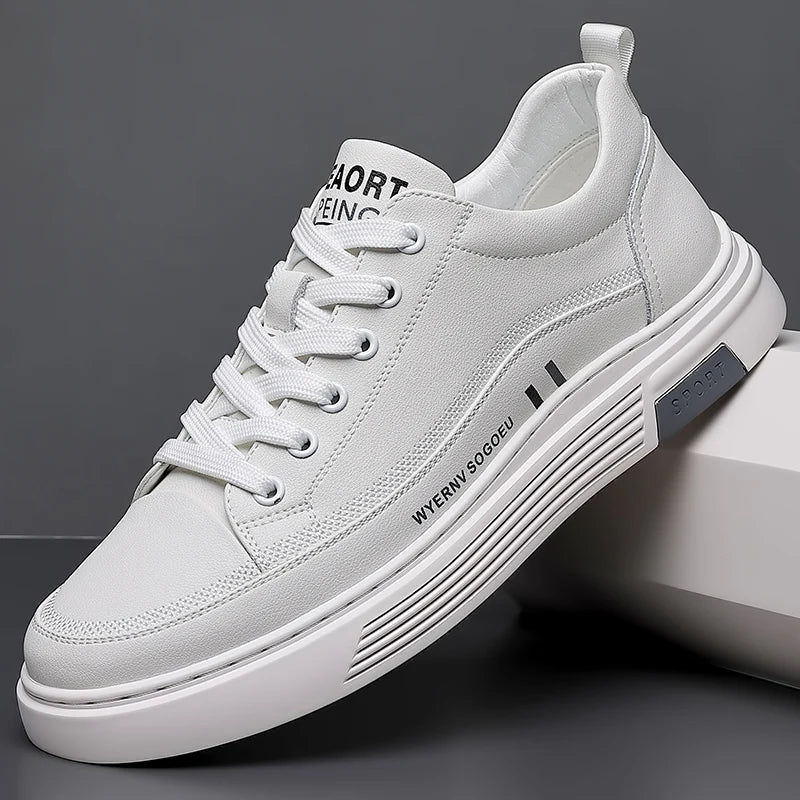 High Quality Brand Massage Soles Sports Shoes Men's Genuine Leather Casual Shoes Thick Soles Conference Business Shoes