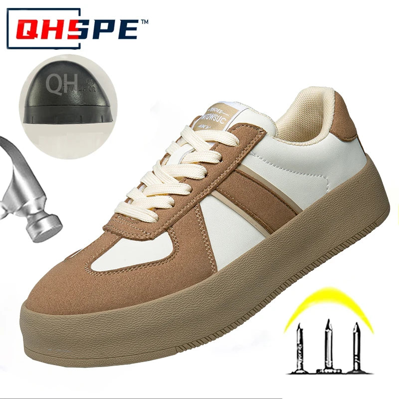 Women's Safety Shoes with Steel Toe  Anti Smashing and Anti Piercing  Lightweight and Soft Sole  Fashionable and Breathable