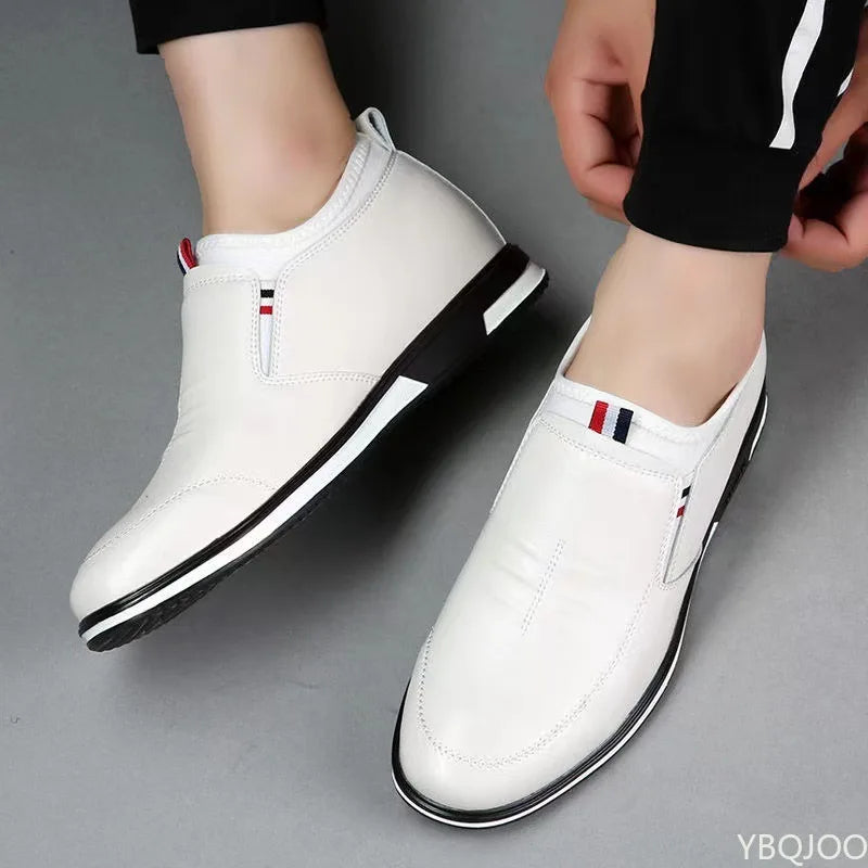 Spring and Autumn Fashion New Casual Versatile Comfortable Men's Flat Shoes White Daily Low Top Sleeve Men's Business Shoes