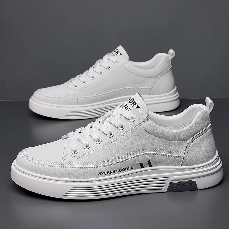 High Quality Brand Massage Soles Sports Shoes Men's Genuine Leather Casual Shoes Thick Soles Conference Business Shoes