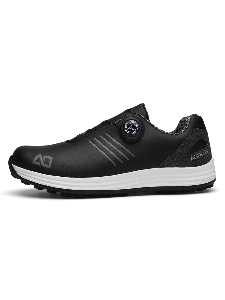 Men's Golf Shoes, New Style, Fashionable, Simple, Versatile, Solid Color, Waterproof Upper, Versatile, Stylish, Casual Sports Shoes for Men, Outdoor Youth Fashion, Men's Rotating Buckle Design, Thick Sole, Height-Increasing,